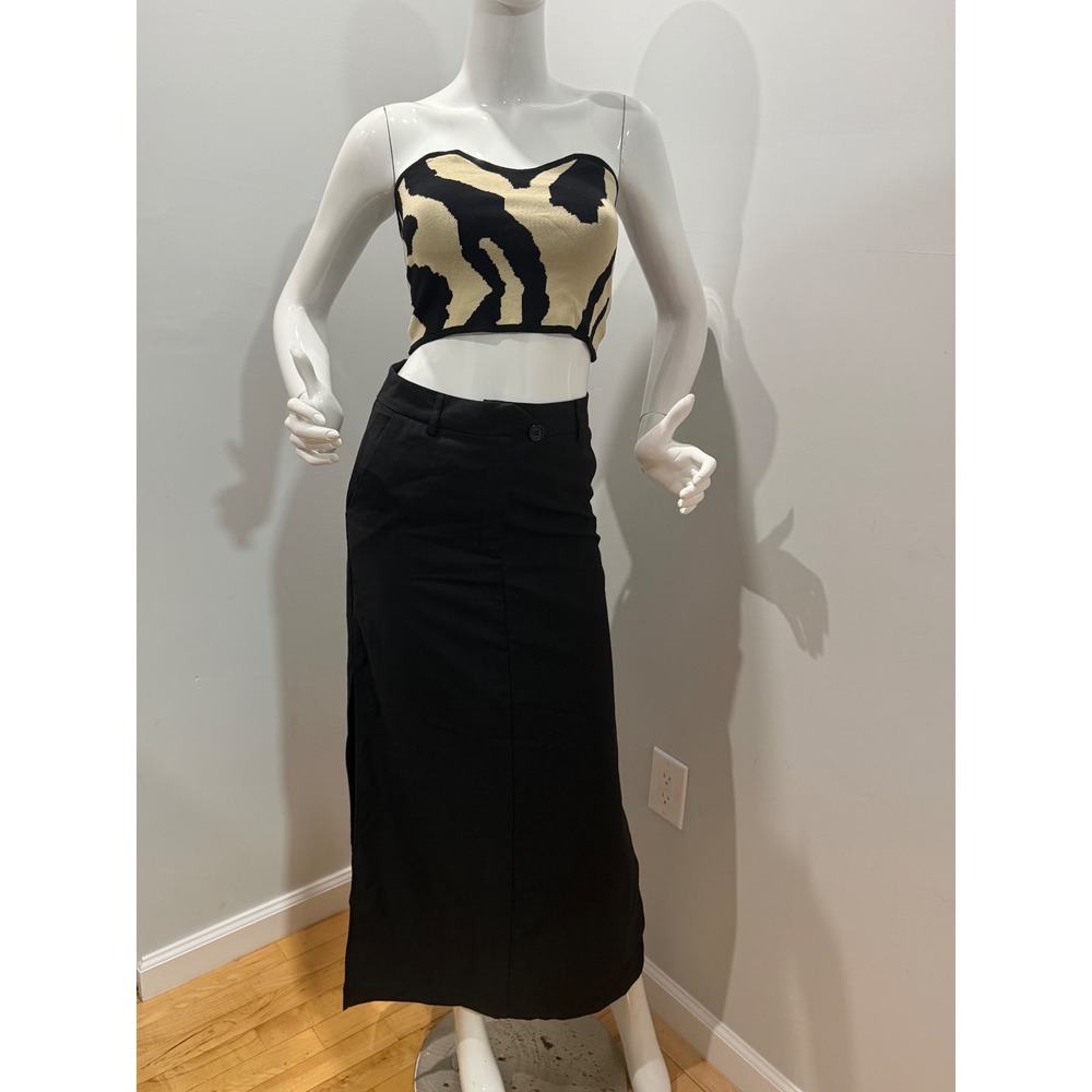 Commense‎ Basic Buttoned Maxi Skirt black size XS… - image 8